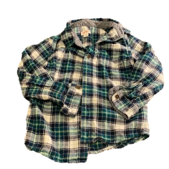 CAT & JACK 𝅺33.5 T long sleeve plaid boys. - Picture 1 of 4